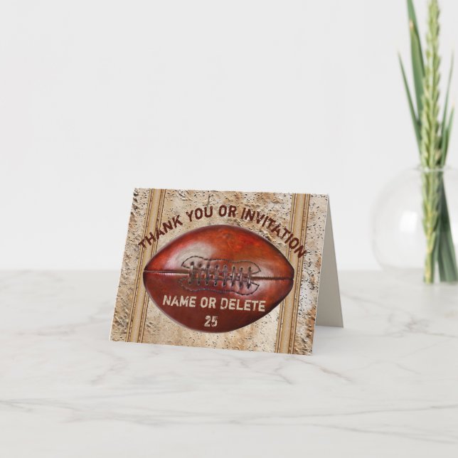 Fotbollsinbjudningar eller fotbollstackkort tack kort (Framsida)
