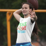 Fotbollsjul i Kärlek T Shirt<br><div class="desc">Peace Kärlek Football. En söt julklapp till en fotbollsspelare eller fläkt. Den här coolans sportdesign är grönt,  röd och blå med boll i centrum.</div>