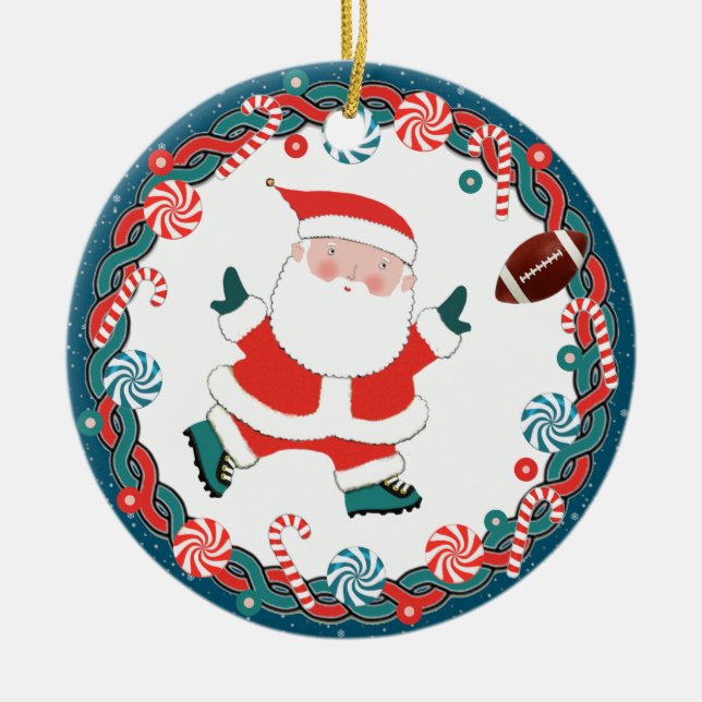 Fotbollsjul - inkasserbar julgransprydnad keramik (Framsidan)