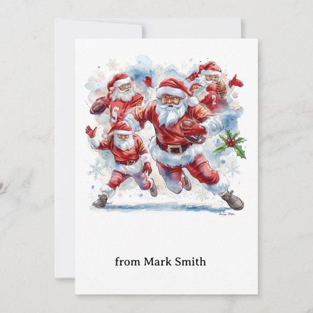 Fotbollsjul med Tomtefar Julkort (Framsida)