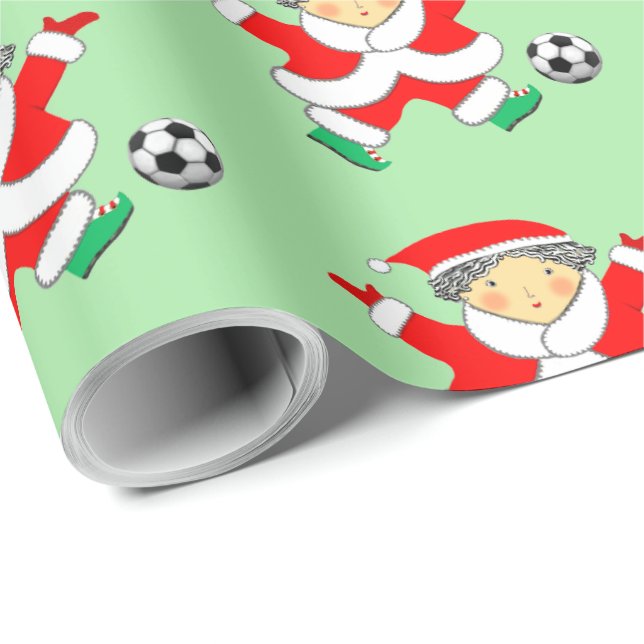 Fotbollsjulspappersinslagning Presentpapper (Rullad Hörn)