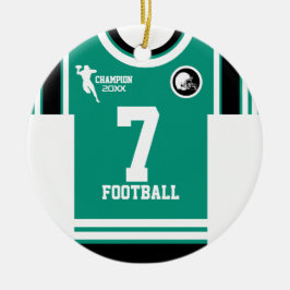 Fotbollskammare Jersey Teal White Black Ornament
