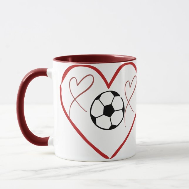 Fotbollskärlek Hjärt  Mugg (Vänster)