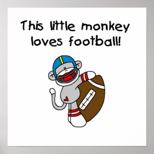 Fotbollskjortor och gåvor från sock monkey Kärlek Poster