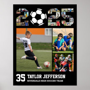 Fotbollsklass 2025: Fotkollage Poster