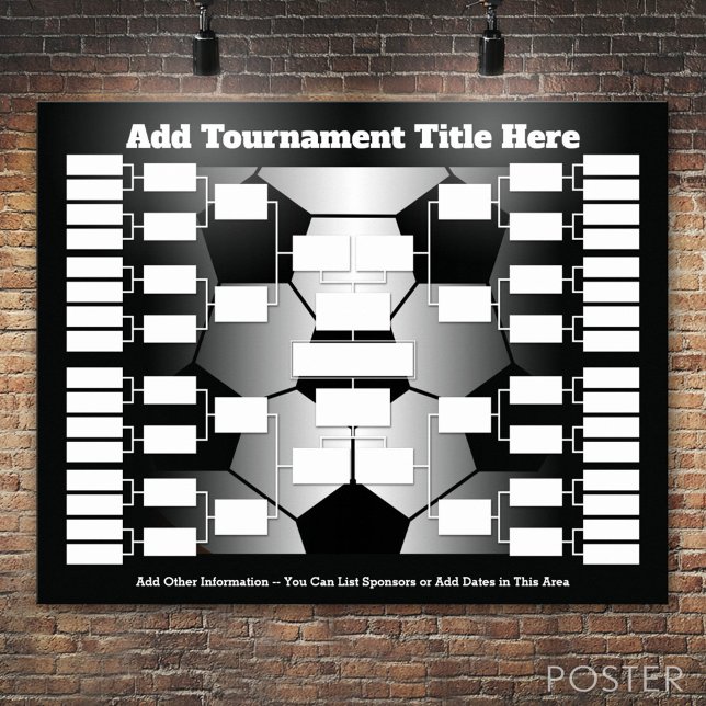 Fotbollsklass för 32 team poster (Custom Tournament Bracket)