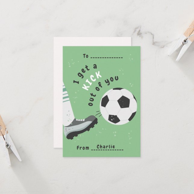 Fotbollsklassrumskort för alla hjärtans kort (Fram/Back In Situ)