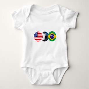Fotbollsklubben Brasilien och USA flagga MUSEUM Za T-shirt