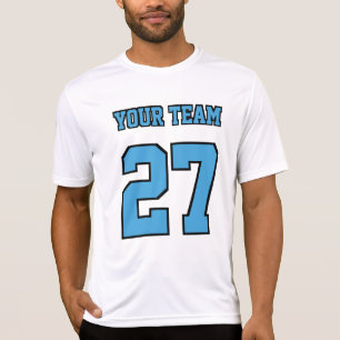 Fotbollsklubben Namn Number Light Blue College T Shirt