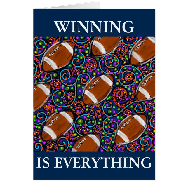 Fotbollskonst Blå Hälsningskort (Framsidan)