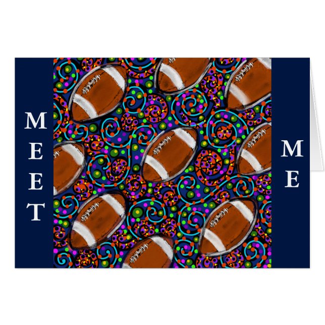 Fotbollskonst Blå Hälsningskort (Framsidan Horizontal)