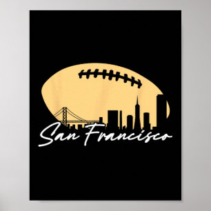 Fotbollskontur till din stad San Fran Poster