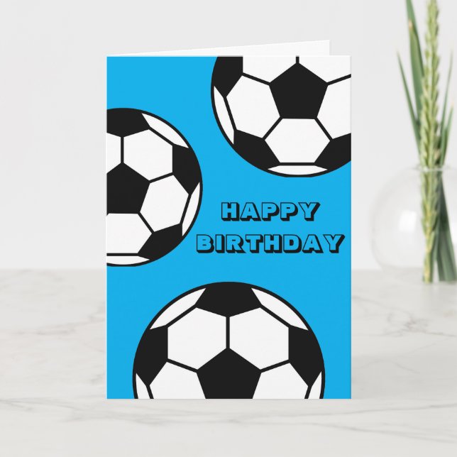 Fotbollskort - blått sporttema kort (Framsida)