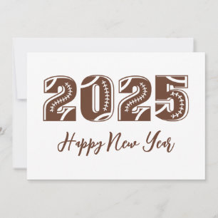 Fotbollskort stil enkelt gott nytt år 2025 julkort