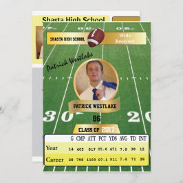 Fotbollskort W/ Stats Grad-inbjudningar - guld Inbjudningar