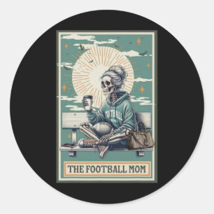 Fotbollskortet Mamma Skeleton Tarot Card Ballpark Runt Klistermärke