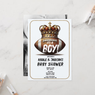 Fotbollskung Guld Krona Foto Baby Shower Inbjudningar
