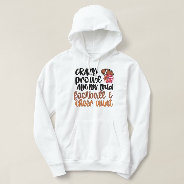 Fotbollskvinna Moster i CheerLeaderspelare Hoodie (Design framsida)