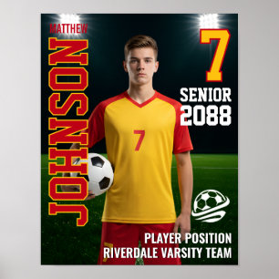 Fotbollslag Anpassad Senior Night Foto Sport Poster