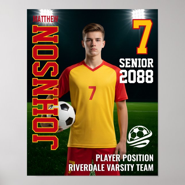 Fotbollslag Anpassad Senior Night Foto Sport Poster (Framsidan)