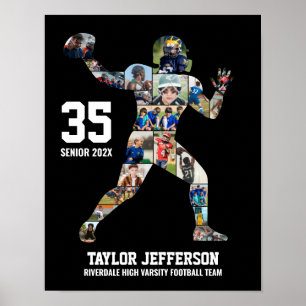 Fotbollslag Foto Collage Sporter Senior Night Poster