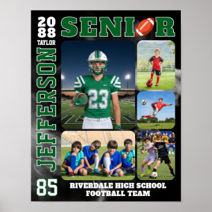 Fotbollslag Idrottsspelare Senior Fotocollage Poster