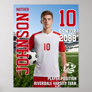 Fotbollslag Senior Night Foto Anpassade Sporter Poster