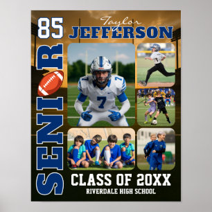 Fotbollslag Senior Night Sportfoto Collage Poster
