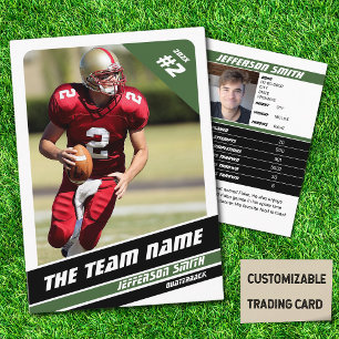 Fotbollslag Trading Card Sport Gåvor Idé Grön