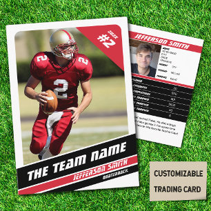 Fotbollslag Trading Card Sport Gåvor Idé Röd