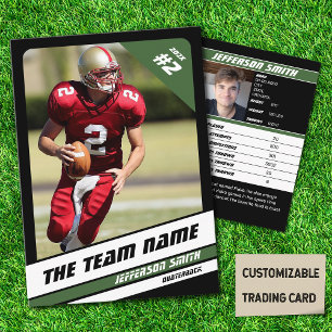 Fotbollslag Trading Card Sport Presentidé Grön