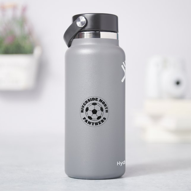 Fotbollslaget namn svart dekal (HydroFlask)