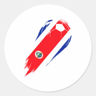 Fotbollslandets flagga för Costa Rica T-shirt Runt Klistermärke
