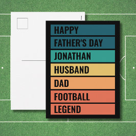 Fotbollslegend Personlig Fars Dag Helg Vykort