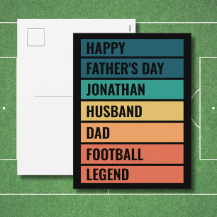 Fotbollslegend Personlig Fars Dag Helg Vykort