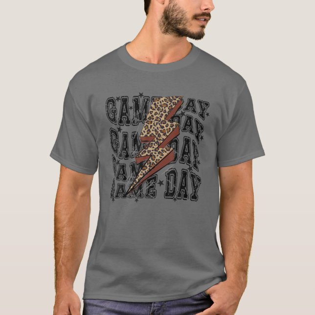 Fotbollsleopard, blixt, fotboll t shirt (Framsida)
