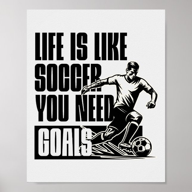 Fotbollsmål Citat motivation Poster (Framsidan)