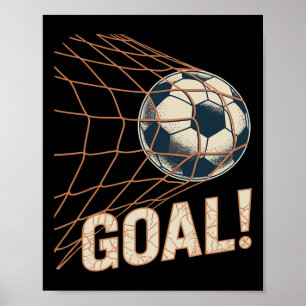 Fotbollsmål Firande Vintage Fotboll I Nätet Poster