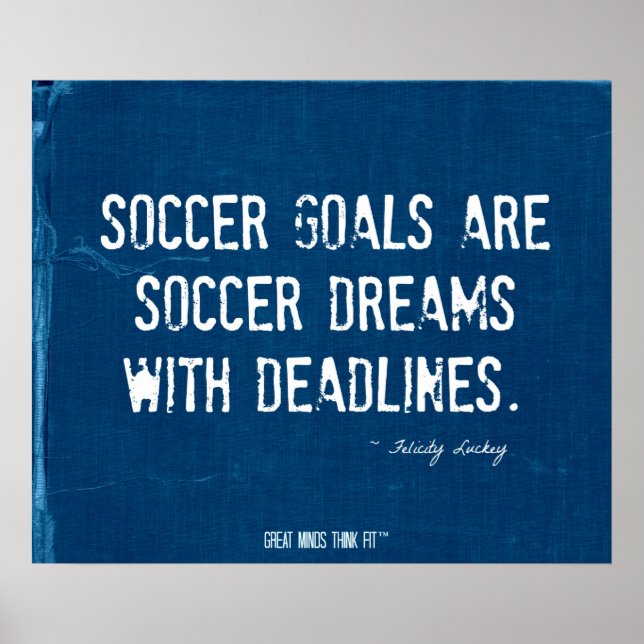 Fotbollsmål och drömmar Poster i Blue Denim 002 (Framsidan)