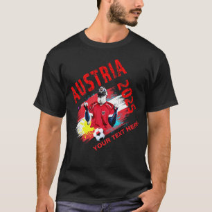 Fotbollsmålet Firande Österrike Flagga 2025 T Shirt