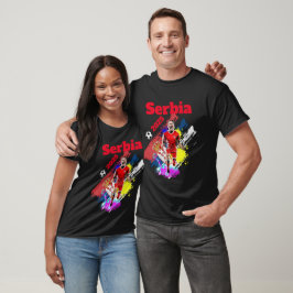 Fotbollsmålet Firande Serbien Flagga 2025 T Shirt