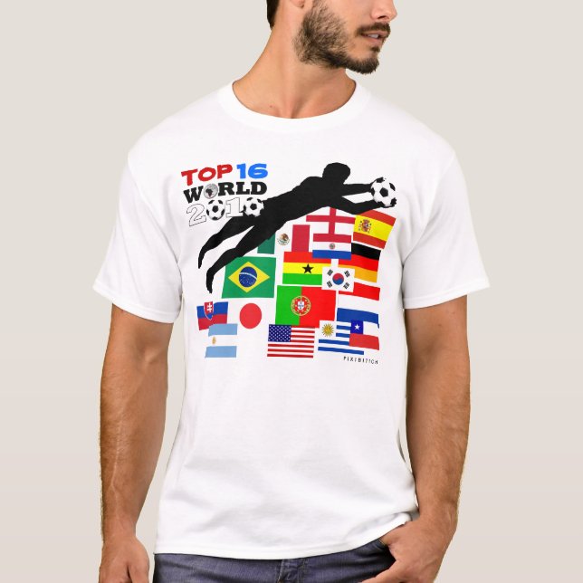 Fotbollsmålet Flaggor T-Shirt Vm (Framsida)