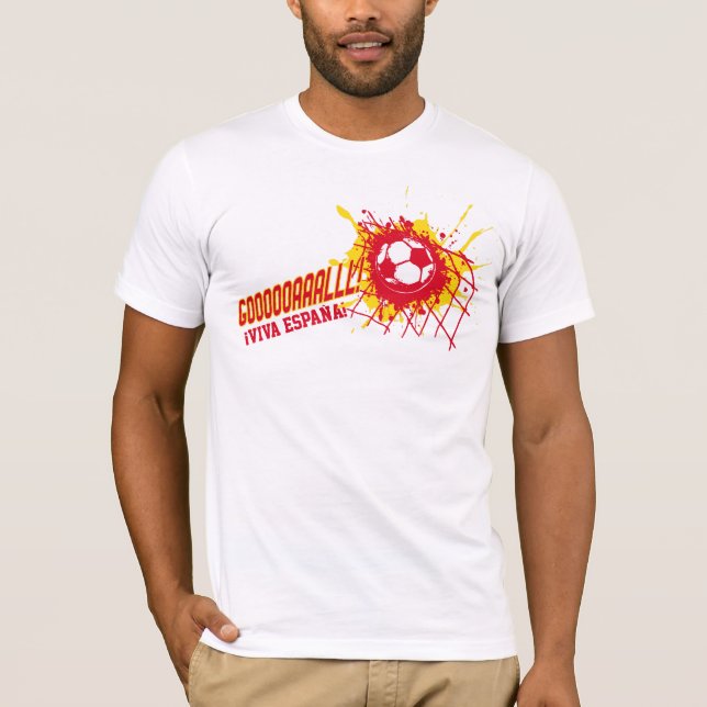 Fotbollsmålet Spanien, Viva España, anpassningsbar T Shirt (Framsida)