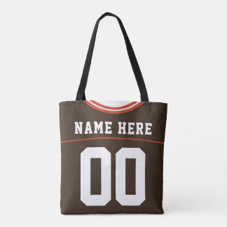 Fotbollsmall Jersey, Brown, Namn & Number-mall Tygkasse