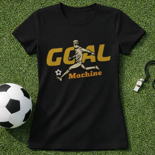 Fotbollsmålmaskin Vintage spelarillustration T Shirt