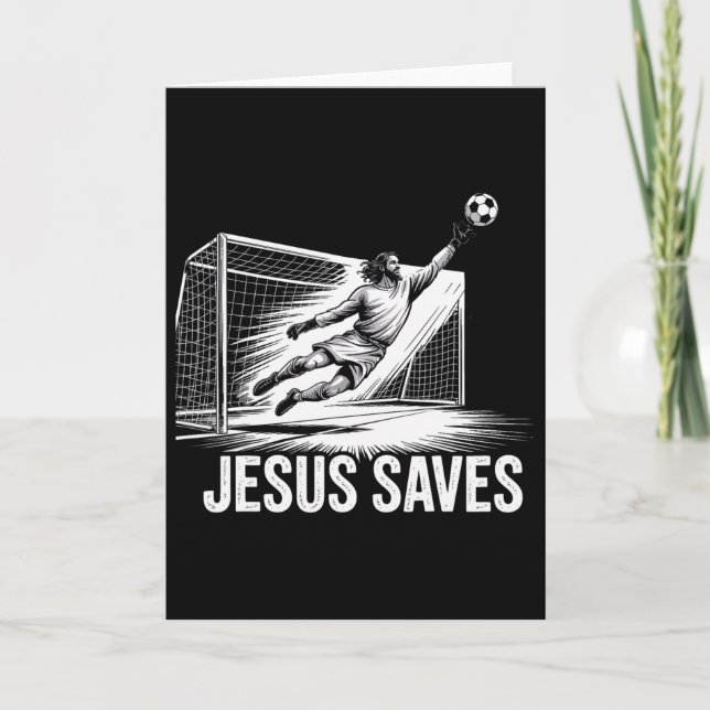 Fotbollsmålvakt Jesus Räddar Kristna Förening Kort (Framsida)