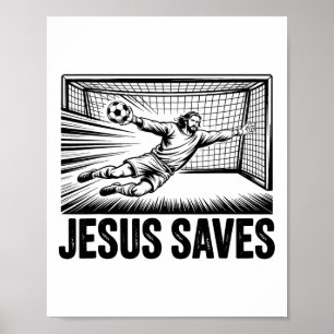 Fotbollsmålvakt Jesus Räddar Kristna Förening Poster