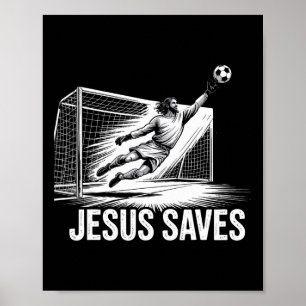 Fotbollsmålvakt Jesus Räddar Kristna Förening Poster