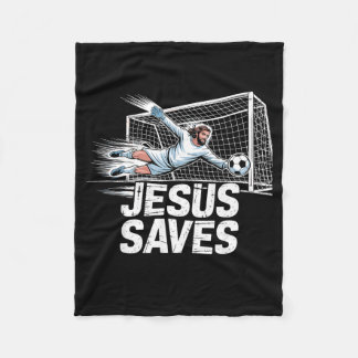Fotbollsmålvakt Jesus Sparar Kristna Sällskapet Fleecefilt