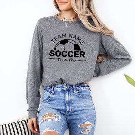 Fotbollsmamma Anpassat Lag Grå Långärmad T Shirt